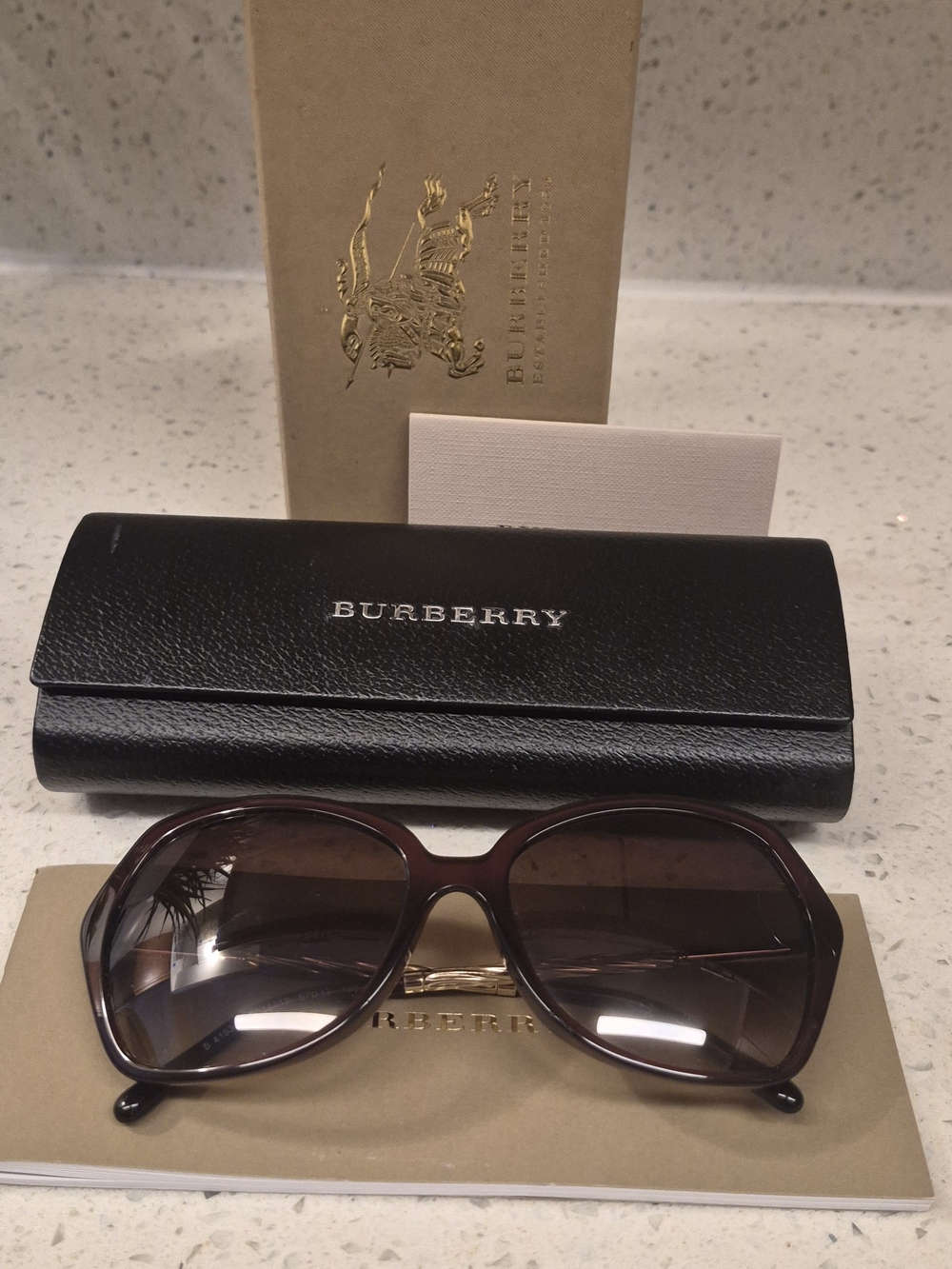 Burberry Brown Gradient Oversized Sunglasses with Gold Bridge